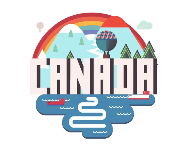 캐나다 세계에서 아름 다운 나라 — 스톡 벡터