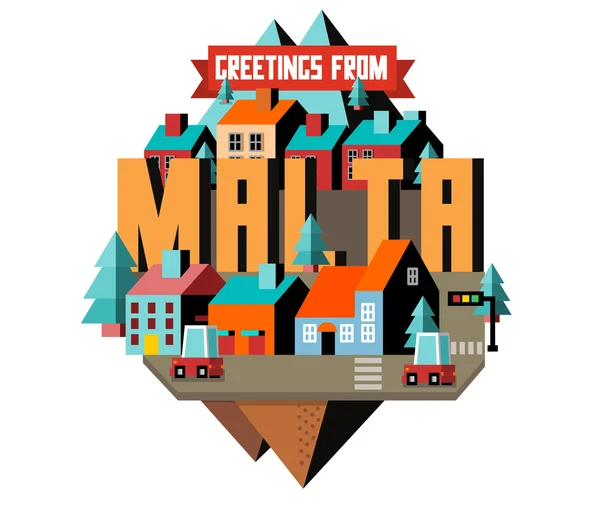 Мальта красивая страна в мире — стоковый вектор