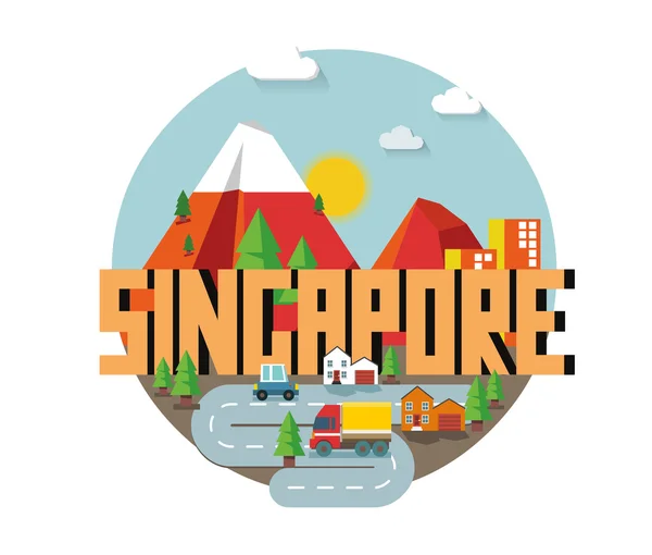 Singapore beautiful country to visit Royalty Free Stock Vectors