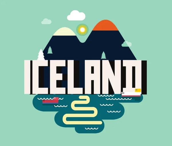 Islande beau pays dans le monde Illustrations De Stock Libres De Droits