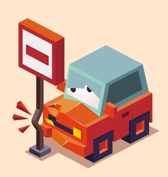 Accidente de coche borracho — Vector de stock