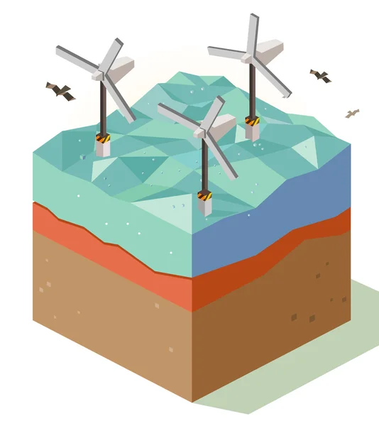 Offshore-Windpark — Stockvektor