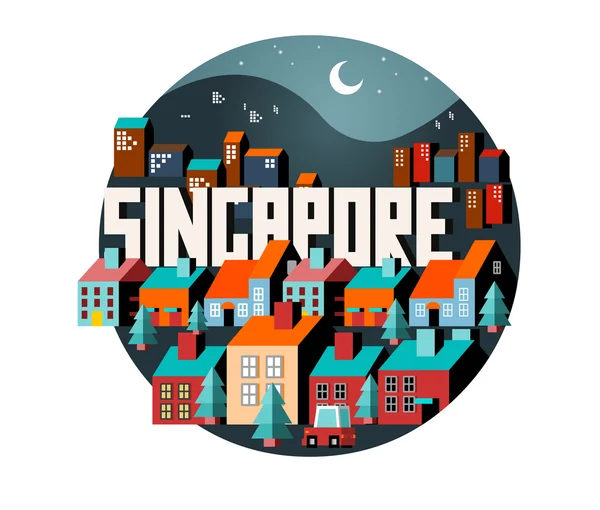 Singapour beau pays à visiter — Image vectorielle