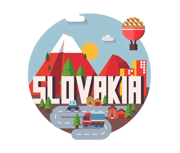 Словакия красивая страна в мире — стоковый вектор