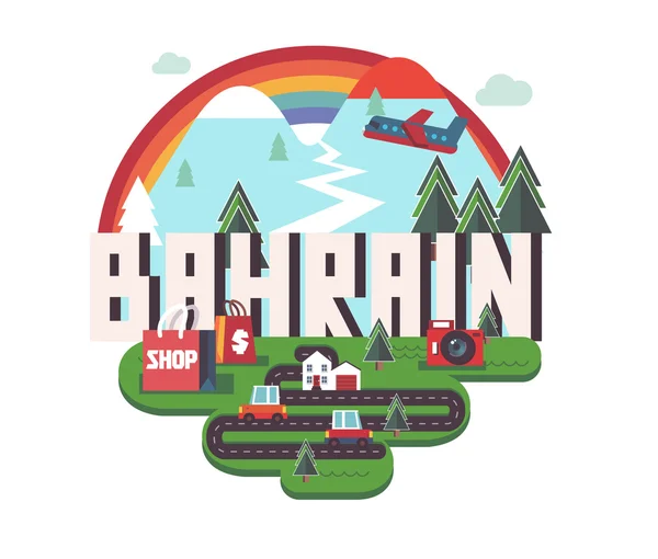 Bahréin hermoso país para visitar de vacaciones — Vector de stock