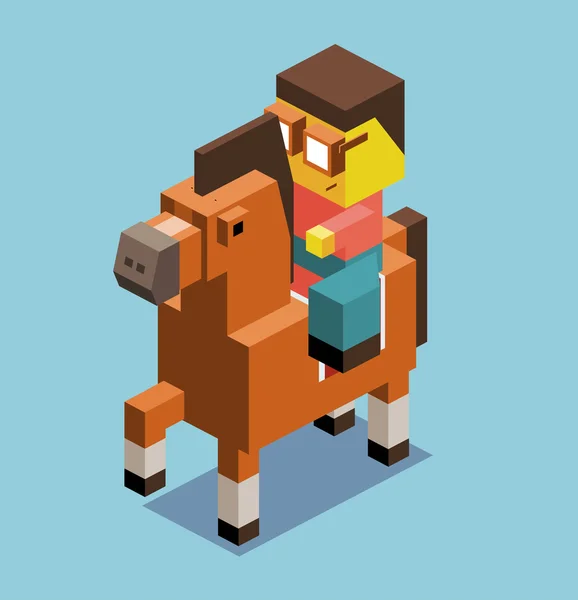 Riding horse. 3d — Stock Vector