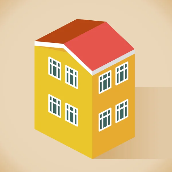 Apartamento en la parte trasera — Vector de stock