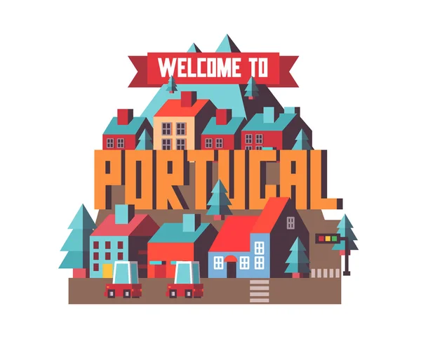 Portugal belo país no mundo — Vetor de Stock