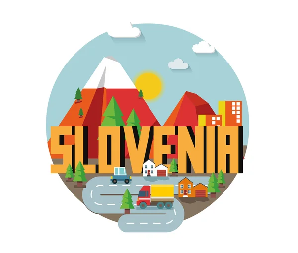 Slovenia beautiful country in world — Stock Vector