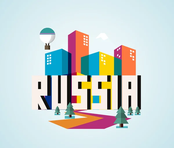 Russie beau pays dans le monde — Image vectorielle