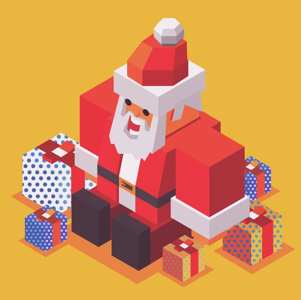 Tiempo de Navidad con Santa — Vector de stock