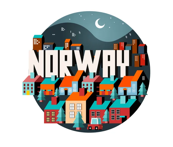 Norwegen schönes Land zu besuchen — Stockvektor