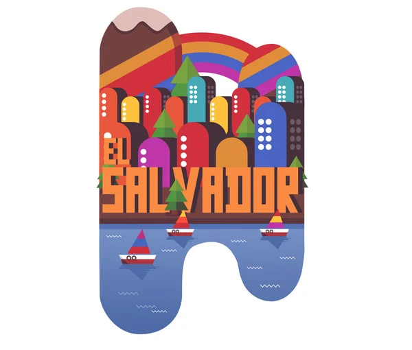 Сальвадор красивая страна в мире — стоковый вектор