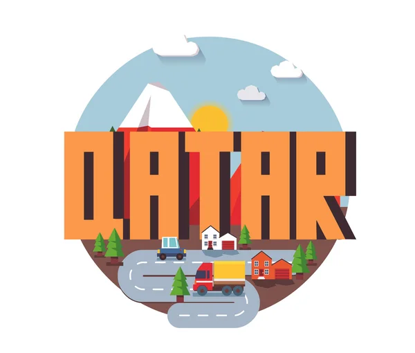 Qatar beau pays à visiter — Image vectorielle