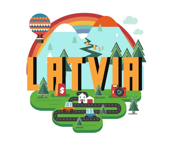 Латвия красивая страна в мире — стоковый вектор