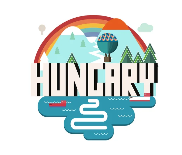 Hungary beautiful country in world — Stock Vector