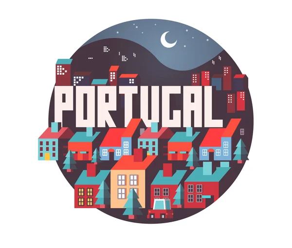 Portugal belo país no mundo — Vetor de Stock