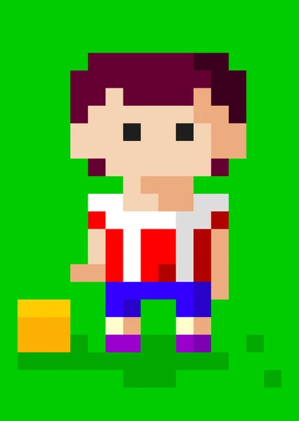 Soccer Boy pixel — Stock Vector