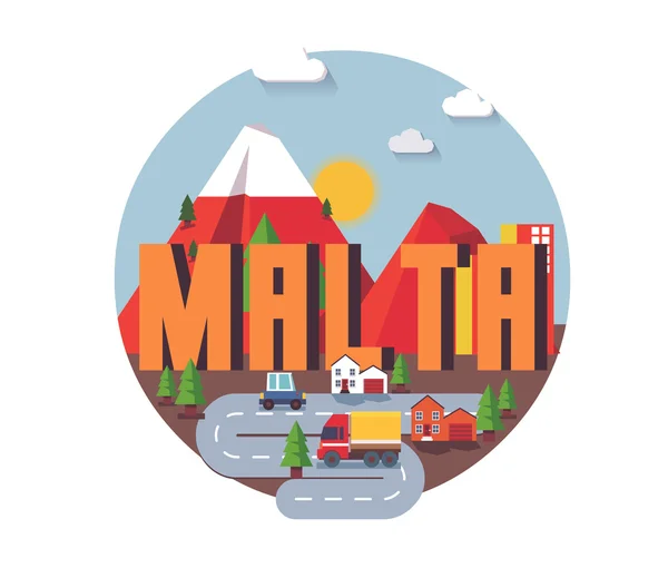 Malta schönes land in der welt lizenzfreie Stockillustrationen