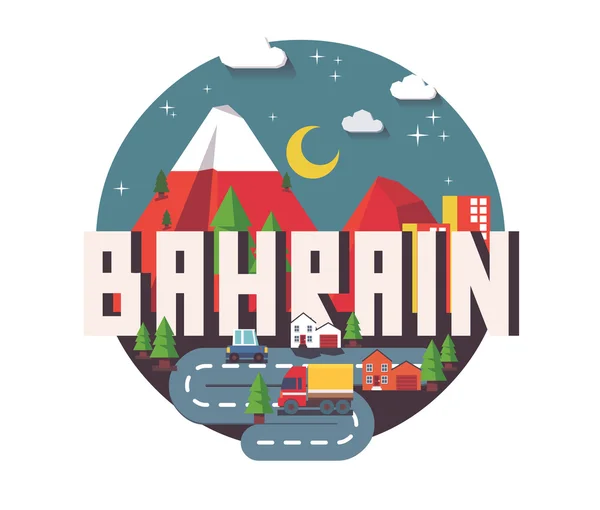 Bahrain schönes Land, das man im Urlaub besuchen kann Stockillustration