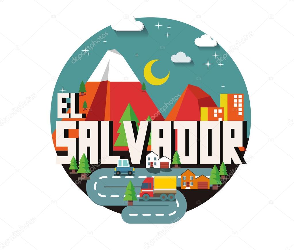 El Salvador beautiful country in world. Vector illustration