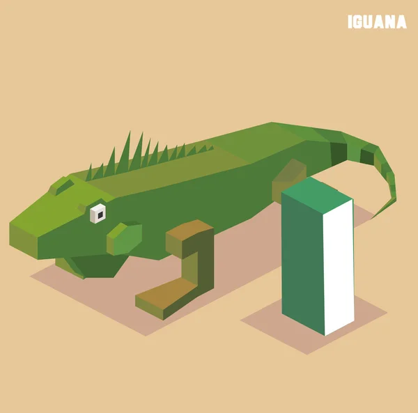 Moi pour l'iguane. Alphabet animal collection — Image vectorielle