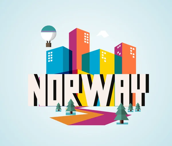 Noruega hermoso país para visitar — Archivo Imágenes Vectoriales
