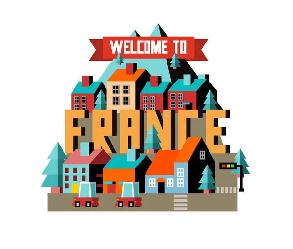 Francia hermoso país en el mundo — Archivo Imágenes Vectoriales
