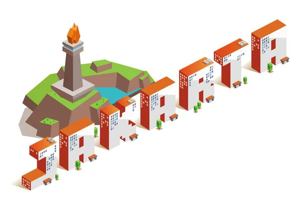 Jakarta city isometric — Stock Vector