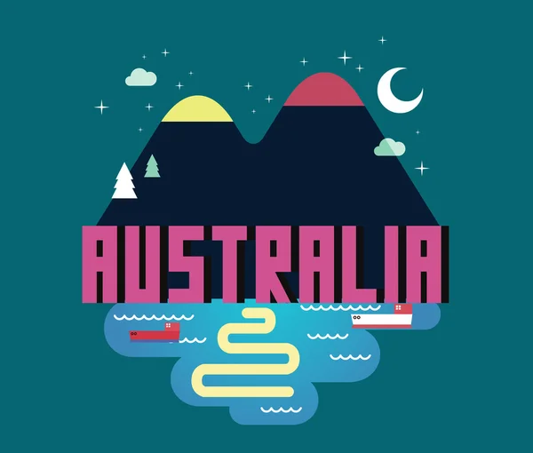 オーストラリアの世界で美しい国 — ストックベクタ