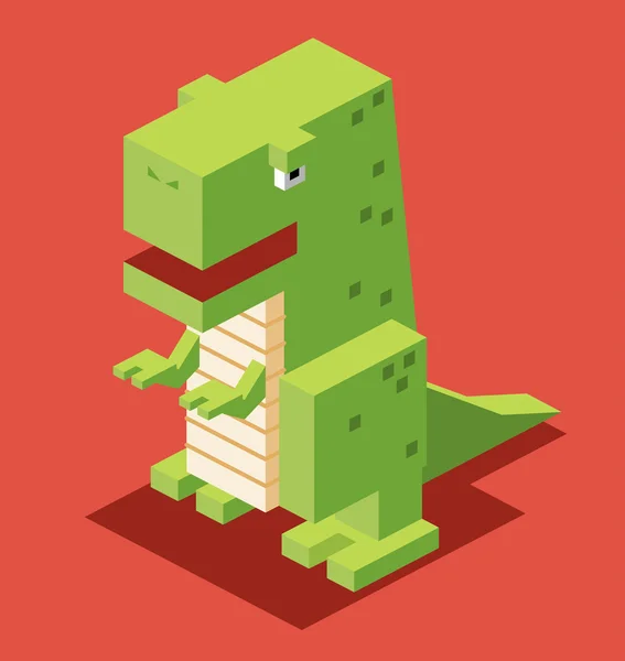 Yeşil t-rex. 3D — Stok Vektör