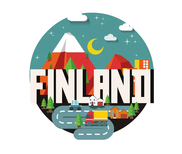 Finlandia hermoso país en el mundo — Archivo Imágenes Vectoriales