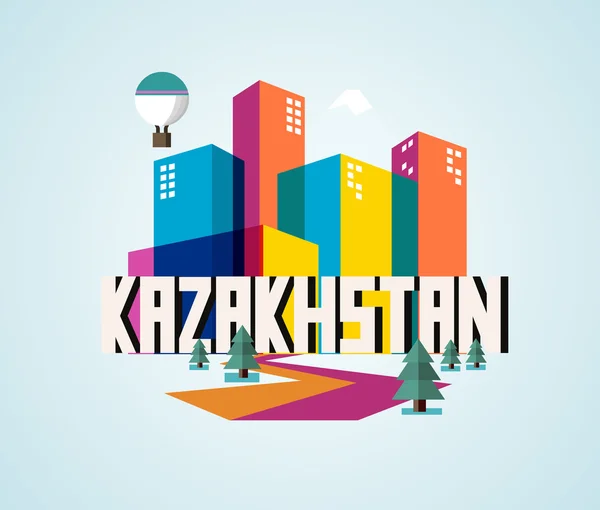 Cazaquistão belo país no mundo — Vetor de Stock