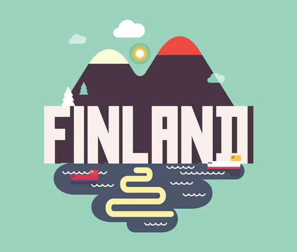 Finlandia hermoso país en el mundo — Vector de stock