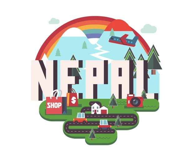 Népal beau pays à visiter en vacances Vecteur En Vente