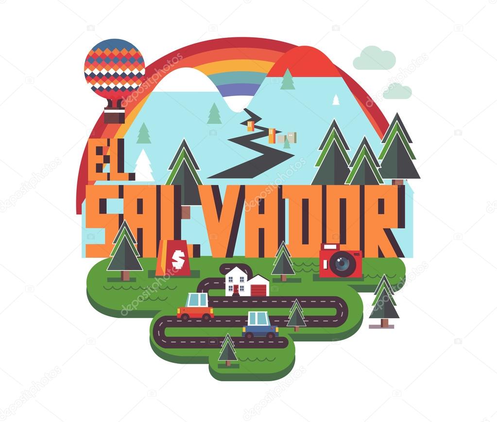 El Salvador beautiful country in world. Vector illustration