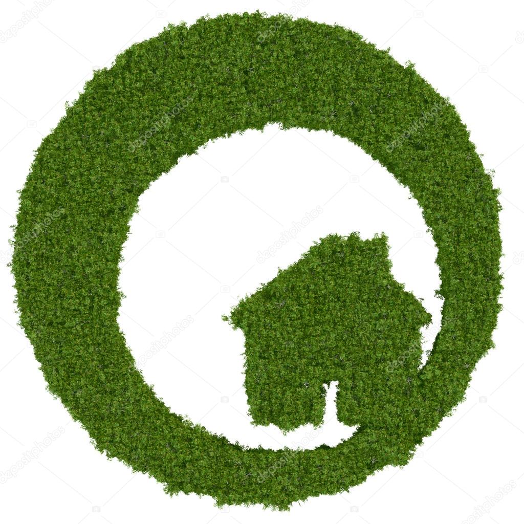 The green house logo isolated on a white background.