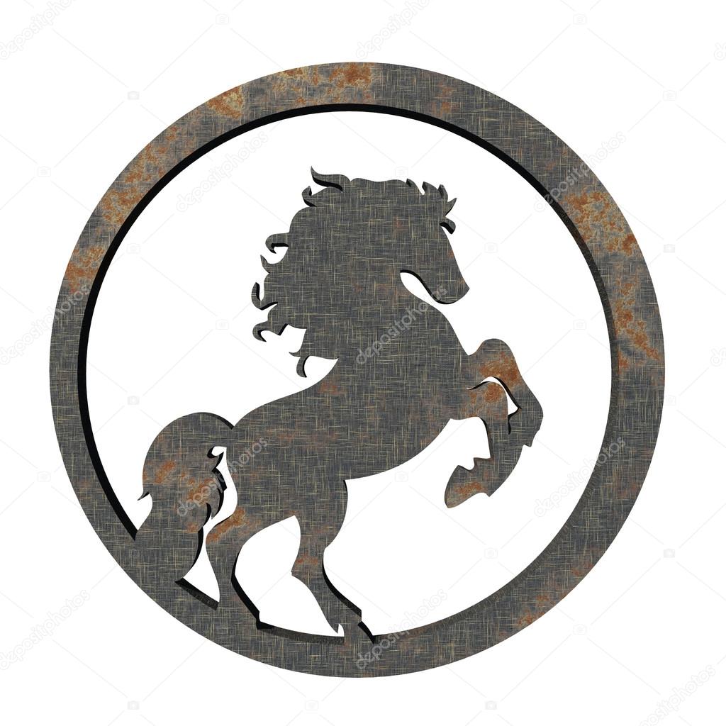 Iron horse logo isolated on a white background.