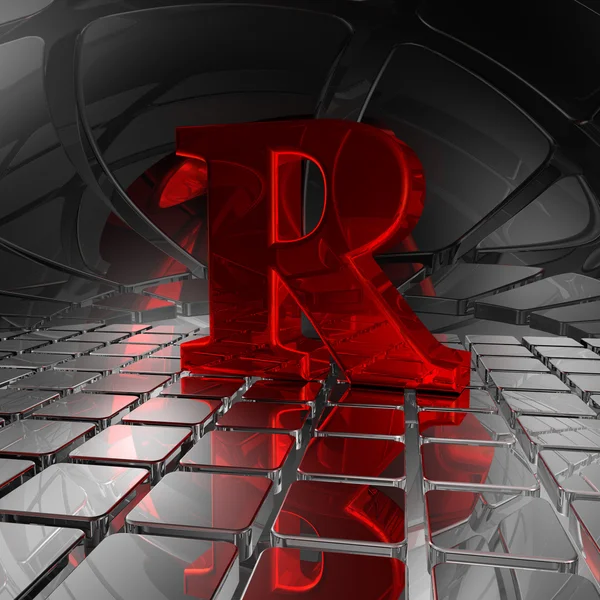 R in futuristic space — Stock Photo, Image
