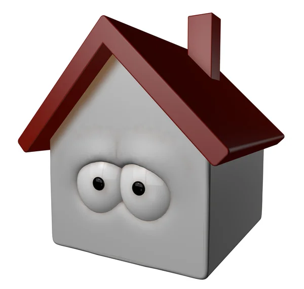 Karikaturní domu s očima — Stock fotografie