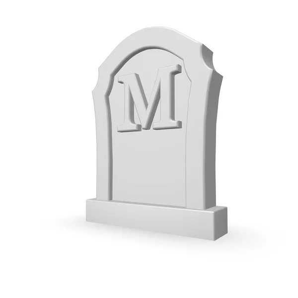 Gravestone with letter m — Stock Photo, Image