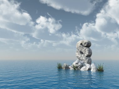 paragraf sembolü rock - 3d render