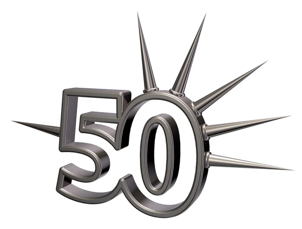 Number fifty with prickles - 3d illustration — Stock Photo, Image