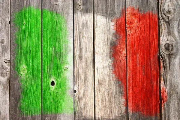 Couleurs italiennes sur vieille blessure en bois — Photo