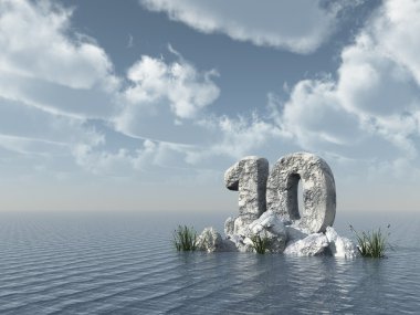 number ten rock - 3d render