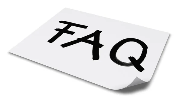 The word faq on paper sheet - 3d rendering — Stock Photo, Image