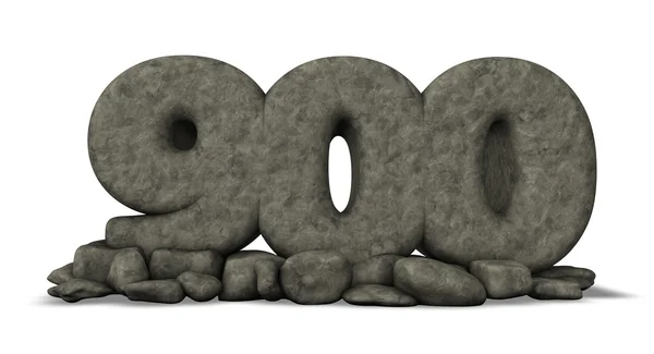 Stone number nine hundred on white background - 3d rendering — Stock Photo, Image