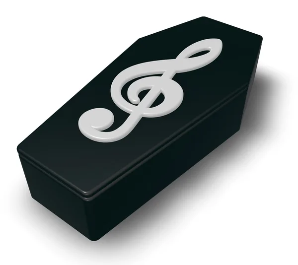 Caixão preto whit clef - renderização 3d — Fotografia de Stock