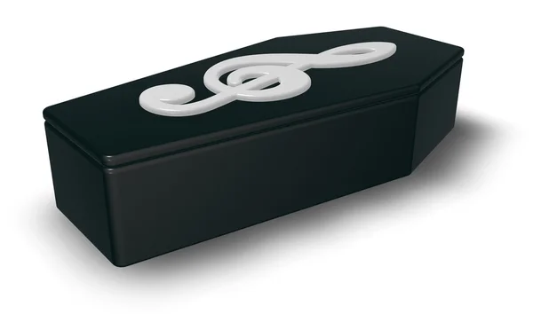 Black casket with clef - 3d rendering — Stock Photo, Image