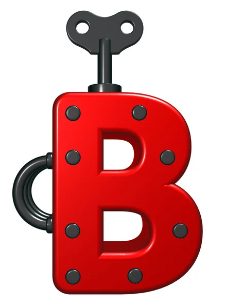 Uppercase letter b with decorative pieces - 3d rendering — Stock Photo, Image